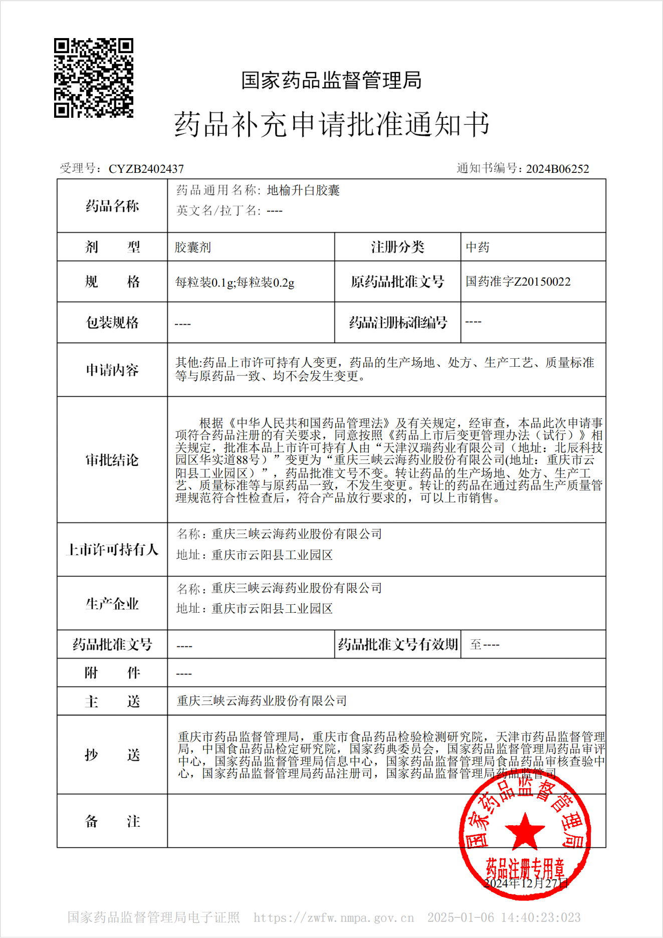 雙喜臨門(mén)：三峽云海藥業(yè)地榆升白膠囊成功注冊(cè)獲批， 地榆種苗長(zhǎng)勢(shì)喜人